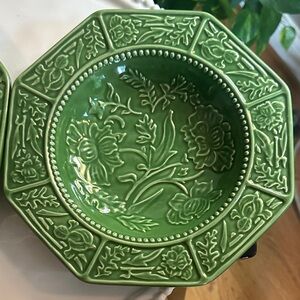 Certified International April Cornell Green Floral Dinnerware Set of two